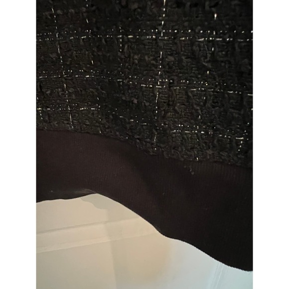 Karl Lagerfeld Paris Tweed Mixed-Media M Sweater Preppy Boho Metallic Academia - Picture 10 of 10